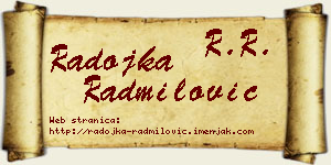 Radojka Radmilović vizit kartica